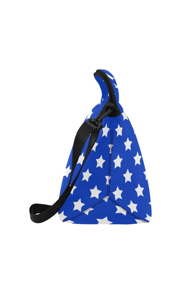 Stars On Blue Neoprene Lunch Bag/Large (Model 1669) - Objet D'Art