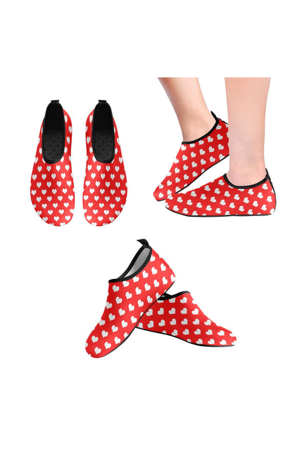 Red Heart Love Women's Slip-On Water Shoes - Objet D'Art