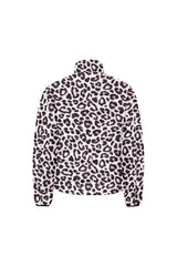 Pink Leopard Print Unisex Stand Collar Padded Jacket - Objet D'Art