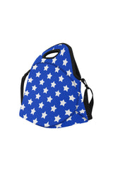 Stars On Blue Neoprene Lunch Bag/Large (Model 1669) - Objet D'Art