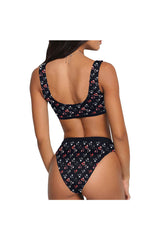 Midnight Meadows Sport Top & High-Waist Bikini Swimsuit - Objet D'Art