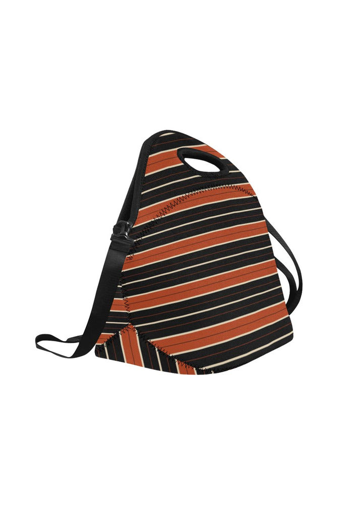 RUST STRIPES Neoprene Lunch Bag/Large (Model 1669) - Objet D'Art