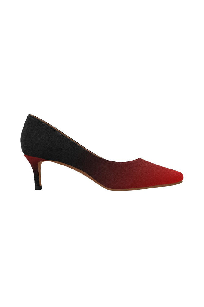 Fade Red to Black Women's Pointed Toe Low Heel Pumps - Objet D'Art Online Retail Store