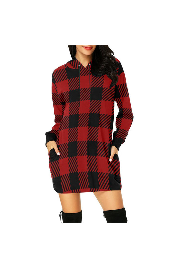 Brick Red Buffalo Plaid Mini Dress - Objet D'Art