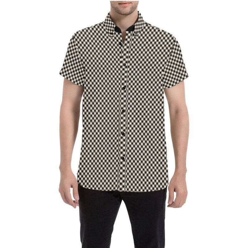 Circle in Squares Men's All Over Print Short Sleeve Shirt - Objet D'Art Online Retail Store