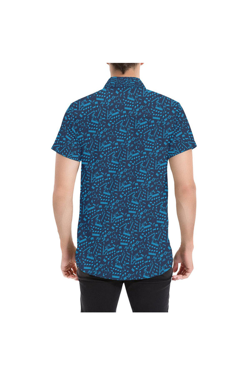 Music Notation Men's All Over Print Short Sleeve Shirt - Objet D'Art Online Retail Store