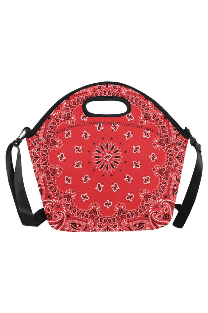 red bandana Neoprene Lunch Bag/Large (Model 1669) - Objet D'Art