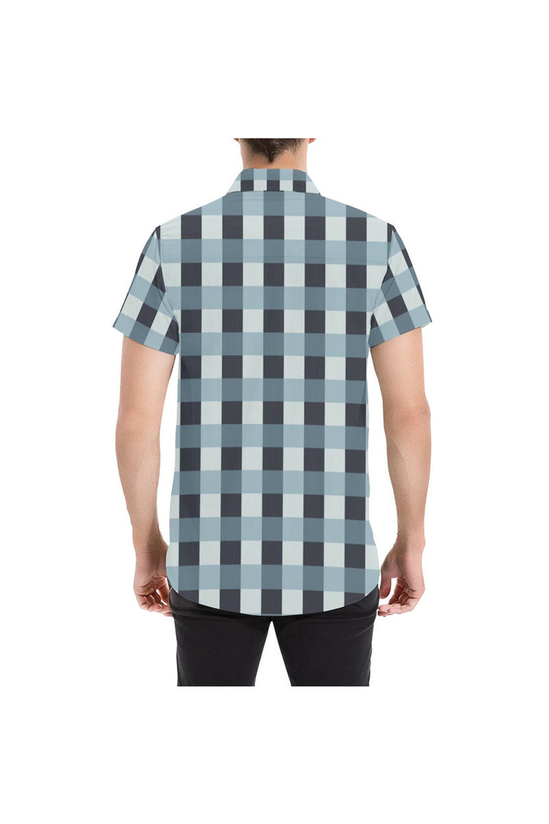 Plaid Men's All Over Print Short Sleeve Shirt - Objet D'Art