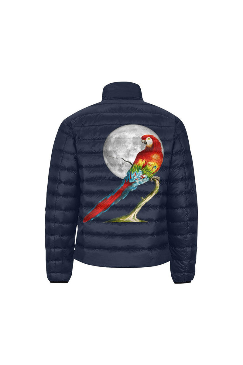 parrot moon 2  H41 - BCK-Recovered Men's Stand Collar Padded Jacket (Model H41) - Objet D'Art