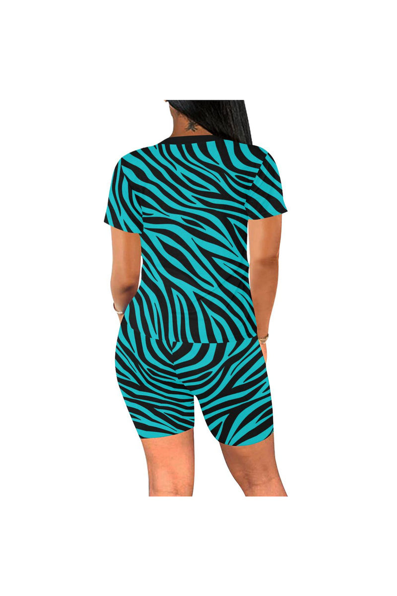 zebra Yoga Set Waist Band Women's Short Yoga Set (Sets 03) - Objet D'Art