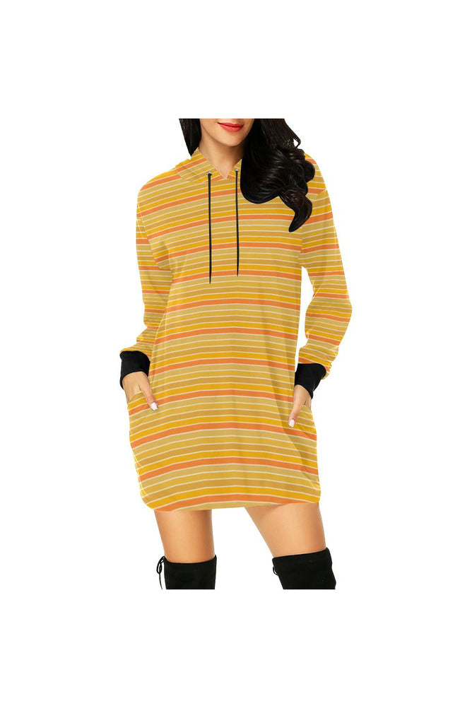 Shades of Turmeric All Over Print Hoodie Mini Dress (Model H27) - Objet D'Art