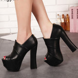 Chic Profile Peep Toe Platform Heels - Objet D'Art