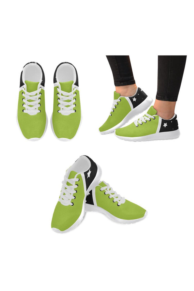 Lime & Black Stars Women’s Running Shoes (Model 020) - Objet D'Art