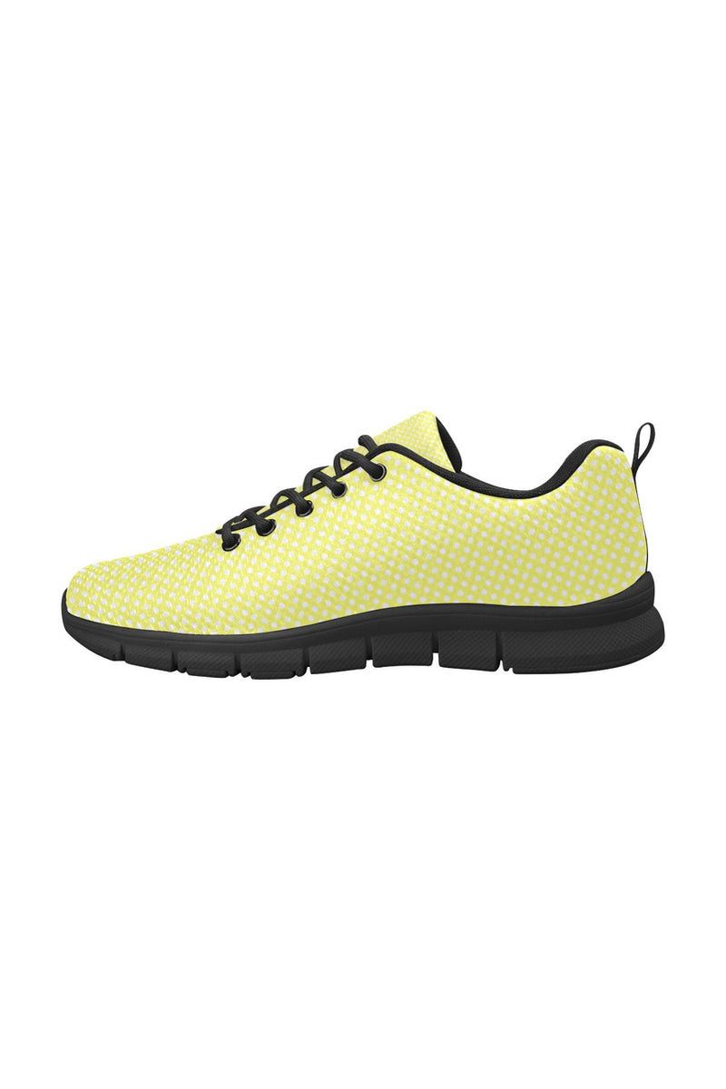 Yellow Polka Dot Women's Breathable Running Shoes - Objet D'Art