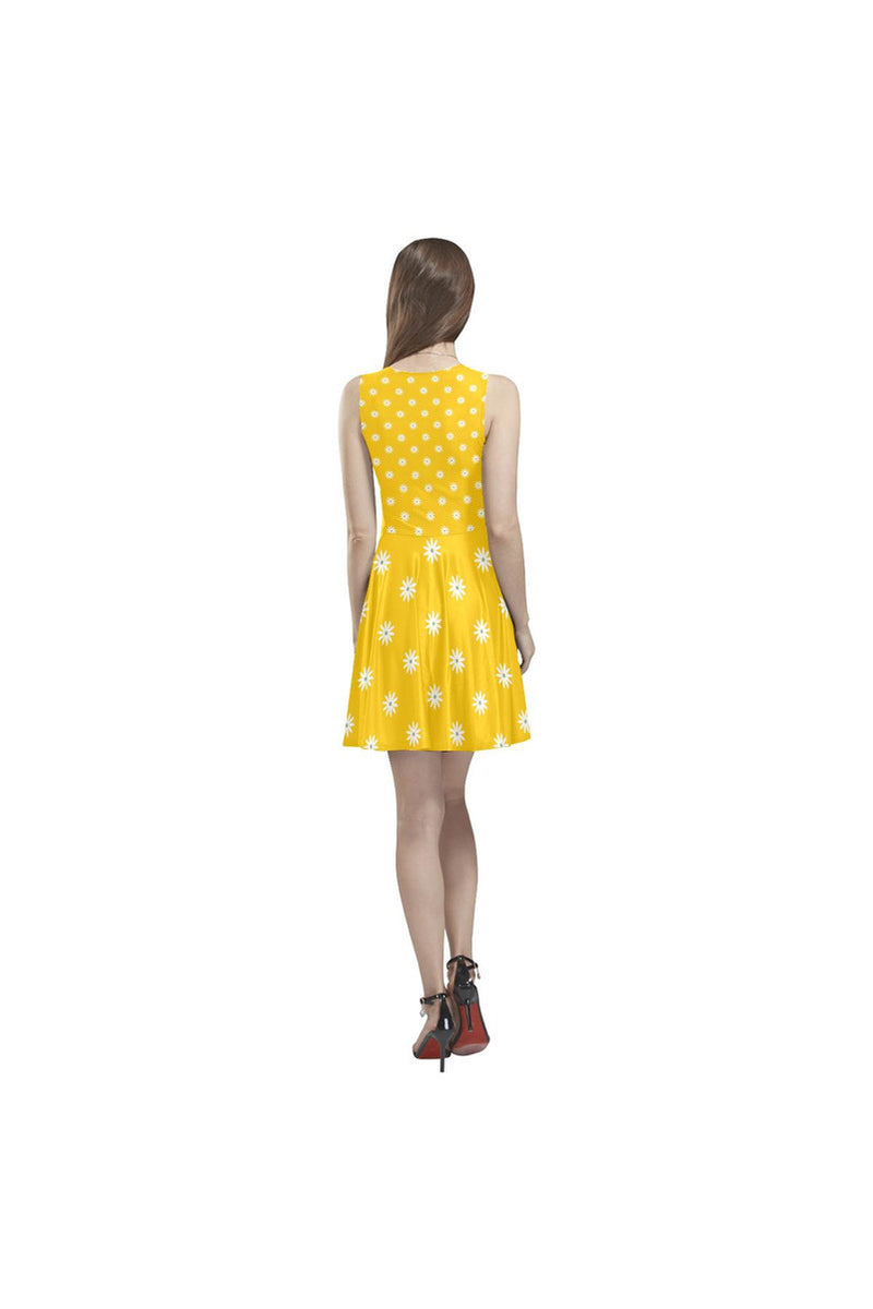 Gold Daisies Thea Sleeveless Skater Dress - Objet D'Art Online Retail Store