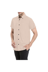 Beige Polka Dot Men's All Over Print Short Sleeve Shirt - Objet D'Art Online Retail Store