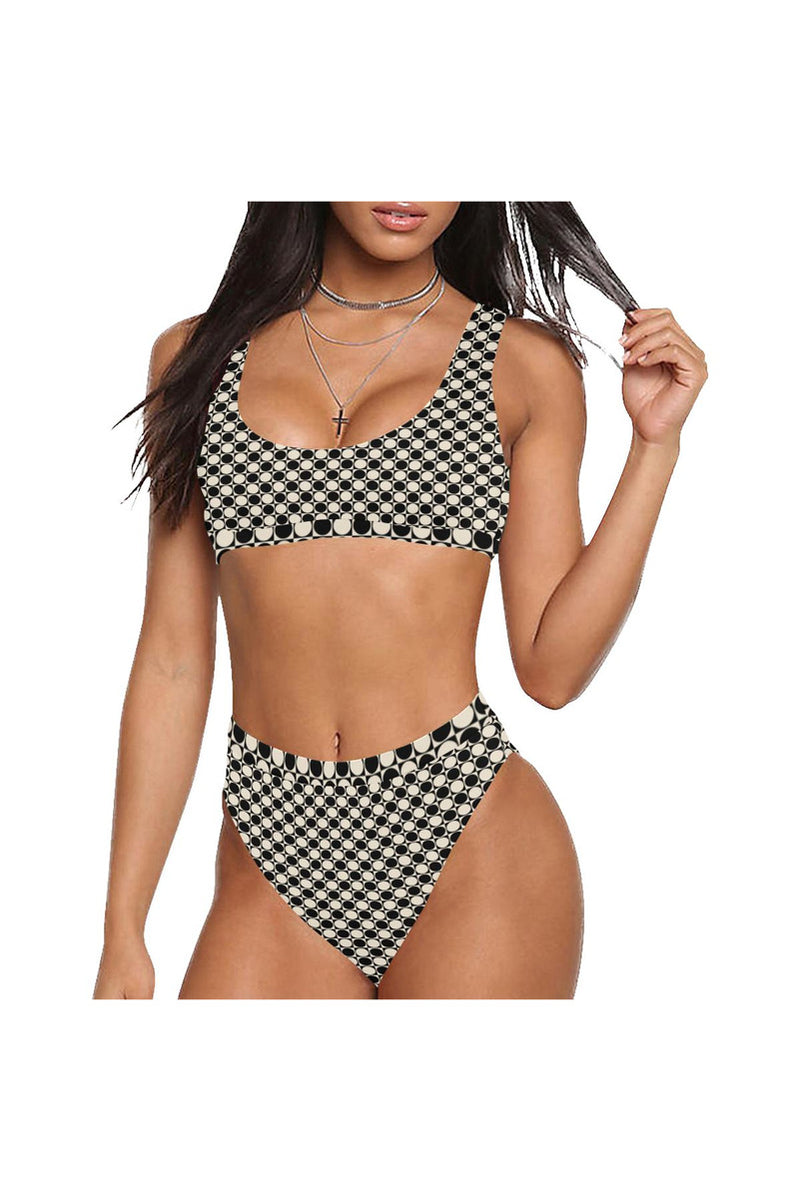 Circle in Square Sport Top & High-Waist Bikini Swimsuit - Objet D'Art Online Retail Store