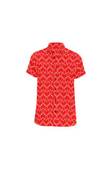Camisa de manga corta con estampado de corazones para hombre - Objet D'Art Online Retail Store