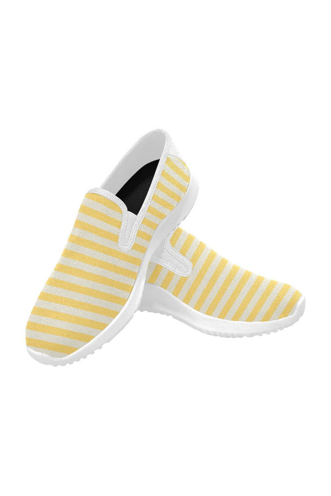 Aspen Gold Mini Stripes Orion Slip-on Women's Canvas Sneakers (Model 042) - Objet D'Art