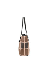 Camel Gridlock Leather Tote Bag/Small - Objet D'Art