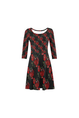 Red & Black Checkered 3/4 Sleeve Swing/Sundress - Objet D'Art