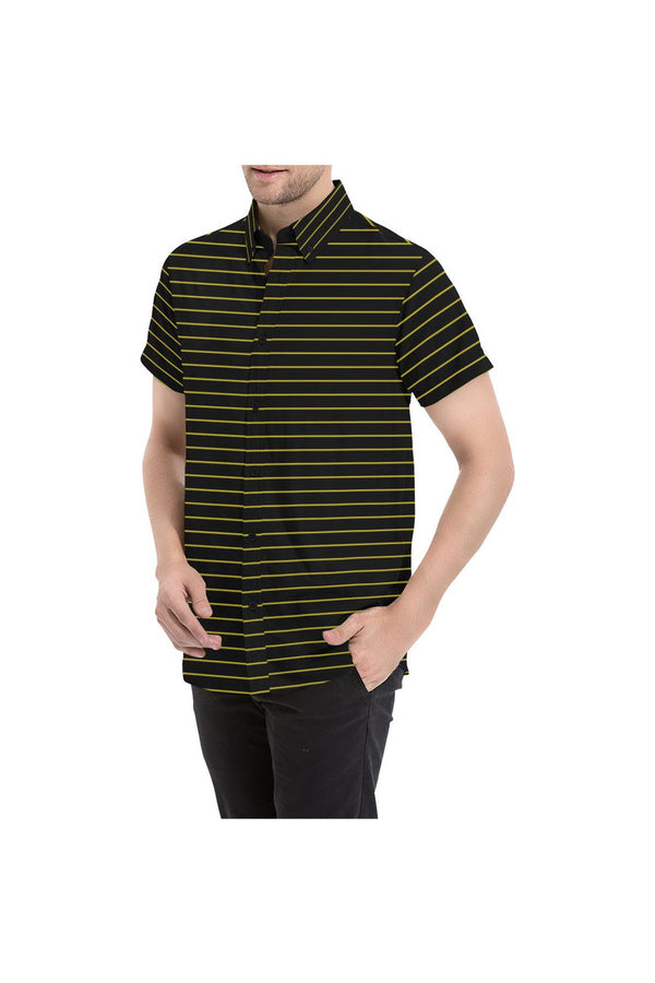 Golden Lines Men's All Over Print Short Sleeve Shirt - Objet D'Art