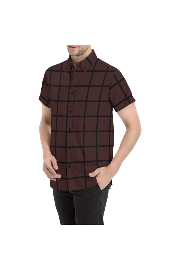 Square Biz Men's All Over Print Short Sleeve Shirt - Objet D'Art