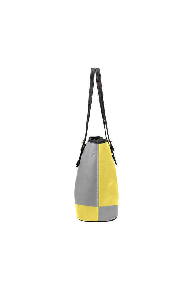 Yellow & Gray Leather Tote Bag/Small - Objet D'Art