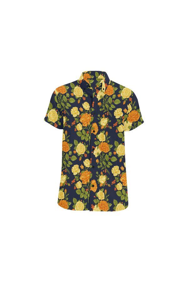 Floral Fellow Men's All Over Print Short Sleeve Shirt (Model T53) - Objet D'Art