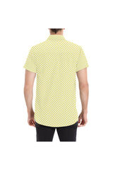 Herringbone Happiness Men's All Over Print Short Sleeve Shirt/Large Size (Model T53) - Objet D'Art
