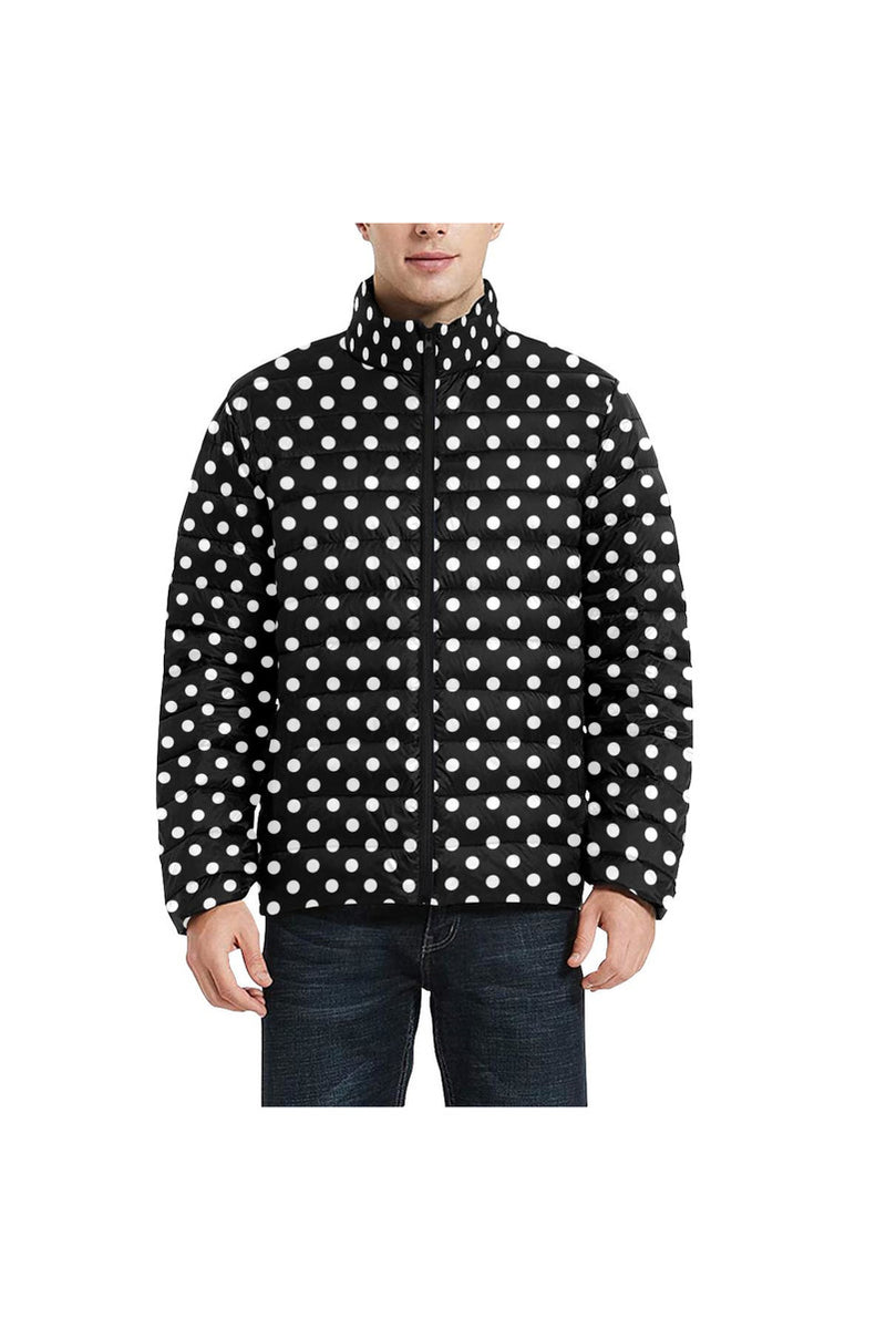 Polka Dot Unisex Stand Collar Padded Jacket - Objet D'Art