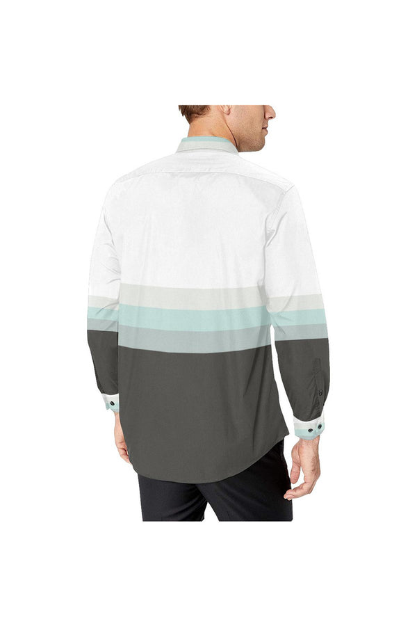Three Bands of Gray Men's All Over Print Casual Dress Shirt - Objet D'Art