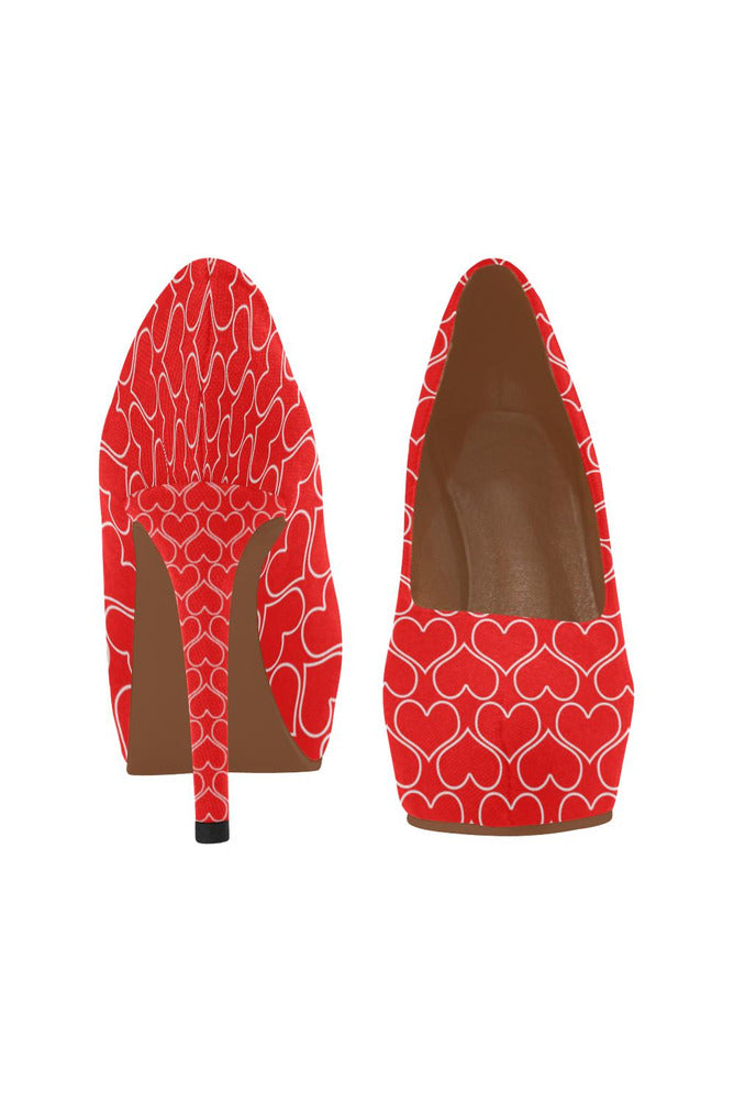 Red Hearts Women's High Heels - Objet D'Art Online Retail Store