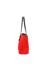 red bag Leather Tote Bag/Small (Model 1651) - Objet D'Art