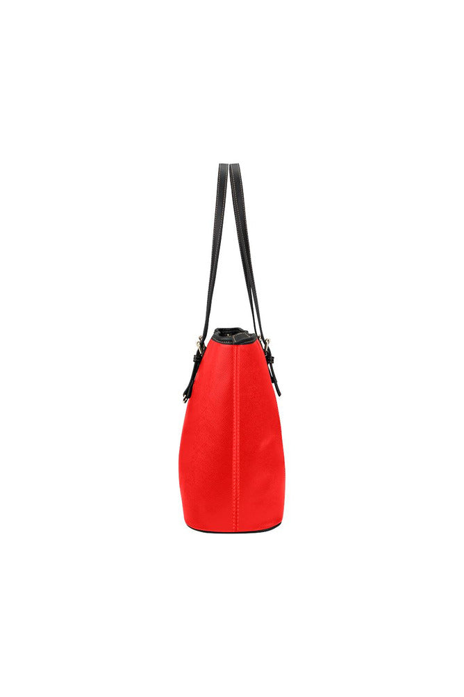 red bag Leather Tote Bag/Small (Model 1651) - Objet D'Art