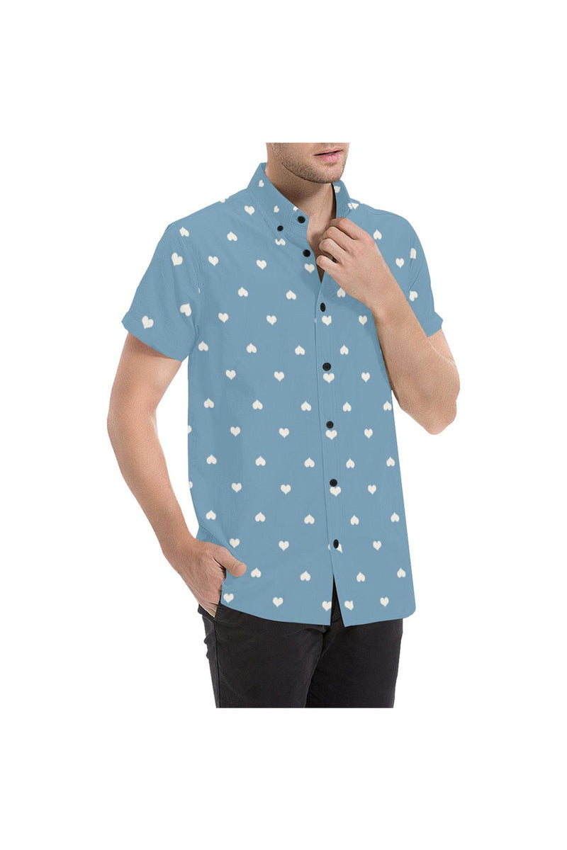 Hearts Large Men's All Over Print Short Sleeve Shirt/Large Size - Objet D'Art Online Retail Store