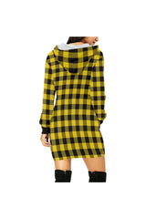 Yel Chek buffalo plaid H27 - HOOD All Over Print Hoodie Mini Dress (Model H27) - Objet D'Art