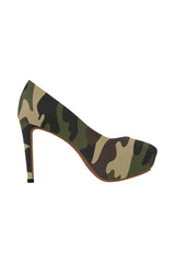 woodland camo heel Women's High Heels (Model 044) - Objet D'Art