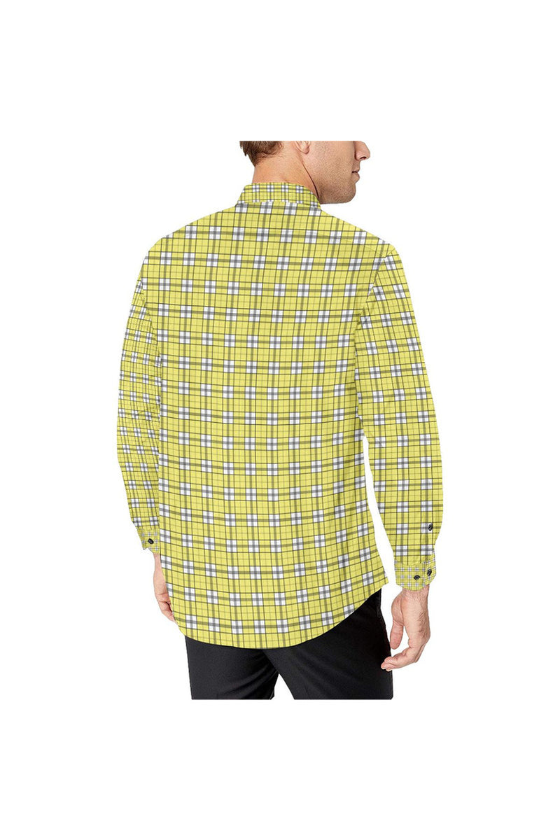 Yellow Plaid Men's All Over Print Casual Dress Shirt (Model T61) - Objet D'Art