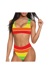 Rainbow Bright High-Waist Bikini Swimsuit - Objet D'Art