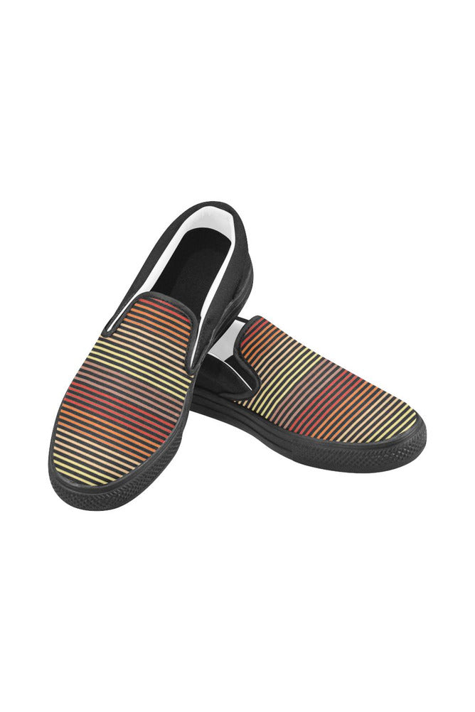 Spectral Lines Men's Slip-on Canvas Shoes (Model 019) - Objet D'Art