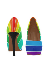 Rainbow Bright Artsadd Women's High Heels (Model 044) - Objet D'Art