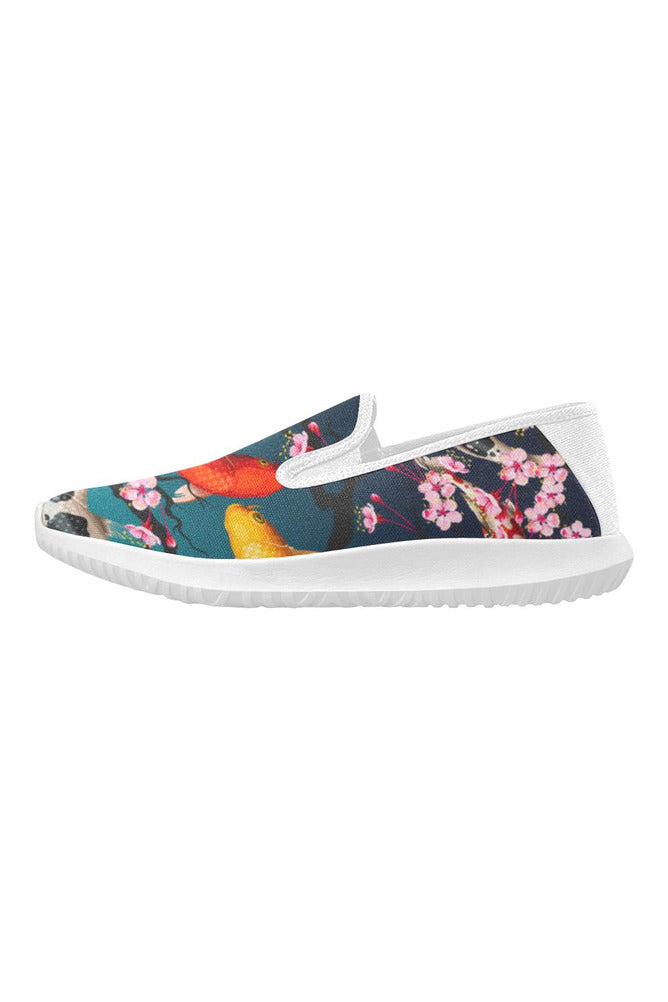koi day Orion Slip-on Women's Canvas Sneakers (Model 042) - Objet D'Art
