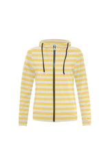 Aspen Gold Mini Stripes All Over Print Full Zip Hoodie for Women (Model H14) - Objet D'Art