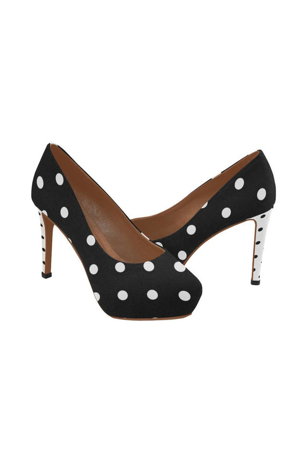 Black Polka Dot Women's High Heels - Objet D'Art Online Retail Store