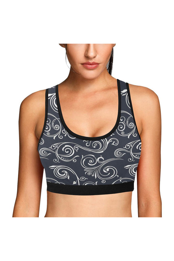 Gray Scroll Sports Bra - Objet D'Art