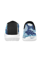 blue wave7 Orion Slip-on Women's Canvas Sneakers (Model 042) - Objet D'Art