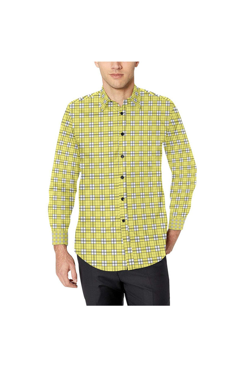 Yellow Plaid Men's All Over Print Casual Dress Shirt (Model T61) - Objet D'Art