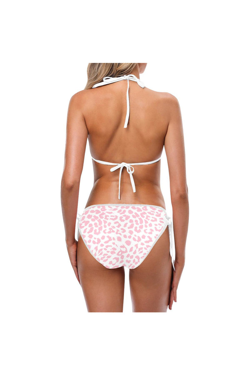 Pink Leopard Custom Bikini Swimsuit (Model S01) - Objet D'Art