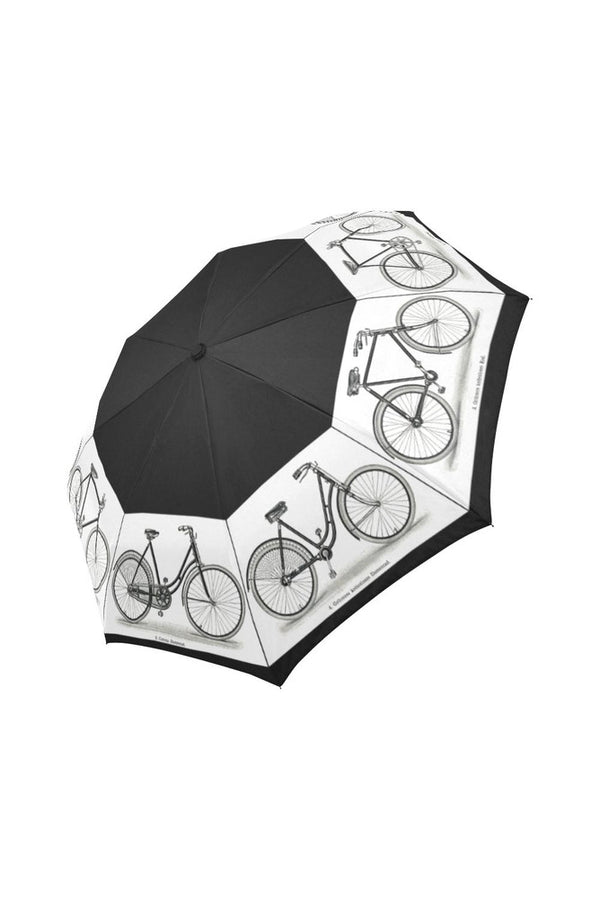 Vintage Bicycle Illustrations Auto-Foldable Umbrella - Objet D'Art